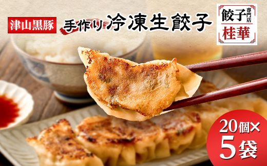 津山黒豚手作り冷凍生餃子(100個セット)【配送不可地域：離島】