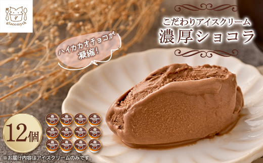 スイーツ専門店の作るこだわりアイスクリーム12個セット　チョコアイス　各90ml入り【配送不可地域：離島】