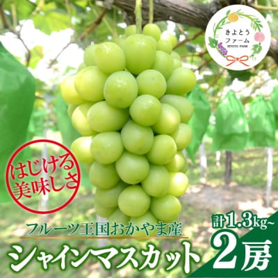 【2026年先行予約】シャインマスカット 大2房入/計1.3kg～(岡山県産)【配送不可地域：離島】