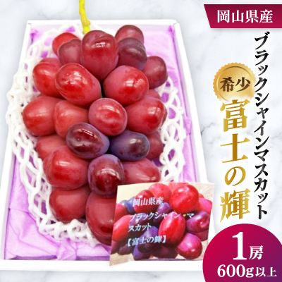 【先行受付】岡山県産　ブラックシャインマスカット 1房(600g以上)　化粧箱入り【配送不可地域：離島・北海道・沖縄県】