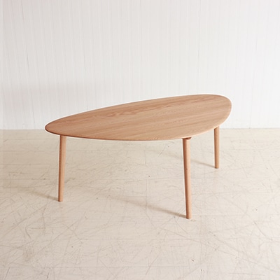 変形 ダイニングテーブル ハマグリ 幅140cm オーク 天然木【複数個口で配送】