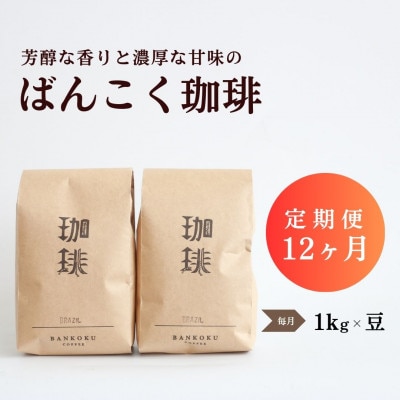【毎月定期便】芳醇な香りと濃厚な甘味の珈琲 計1kg豆×全12回