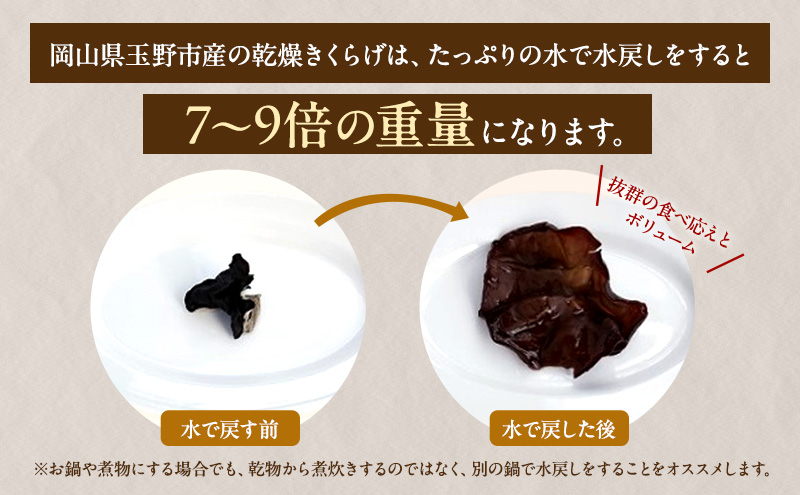 有機JAS 乾燥 きくらげホール 500g オーガニック きくらげ きのこ 野菜 岡山県 玉野市 栽培期間中化学肥料不使用 栽培期間中農薬不使用