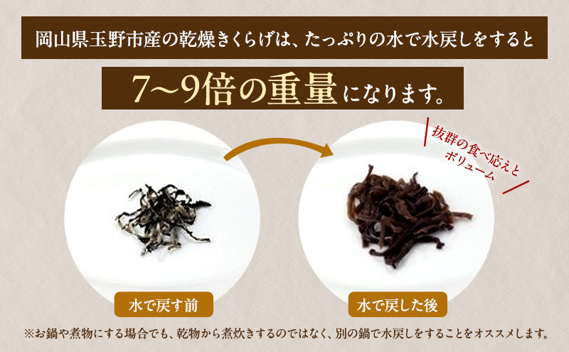 有機JAS 乾燥 きくらげ スライス 500g オーガニック きくらげ きのこ 野菜 岡山県 玉野市 栽培期間中化学肥料不使用 栽培期間中農薬不使用