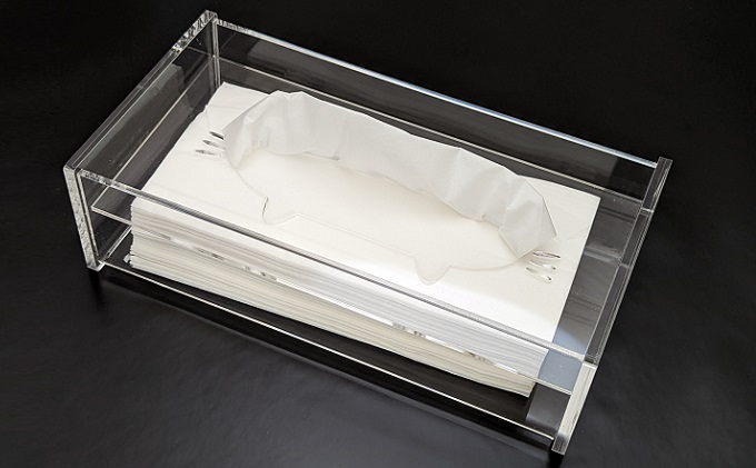 アクリル ネコ ティッシュBOX