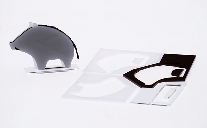 はざいくる アクリル 干支 いのしし 置物