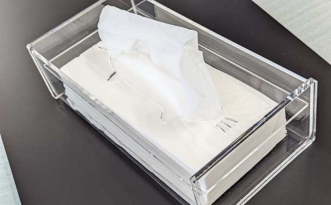 アクリル ネコ ティッシュBOX