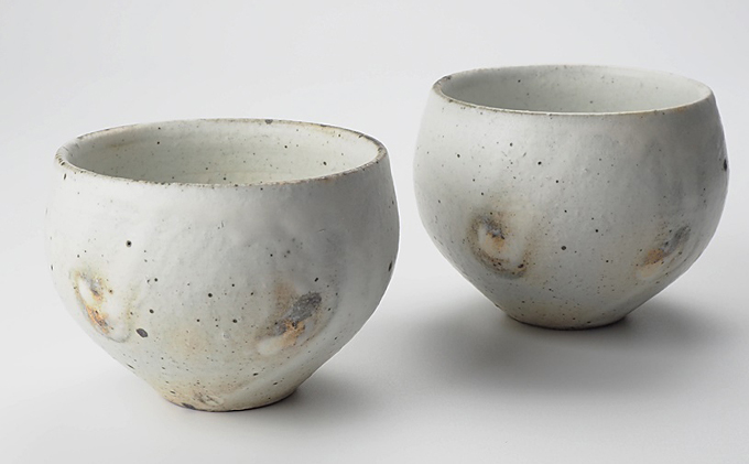 粉引ほっこり湯呑M　ペア