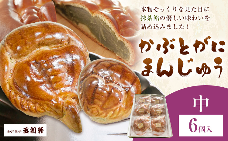かぶとがにまんじゅう 中 6個 株式会社玉利軒《30日以内に出荷予定(土日祝除く)》岡山県 笠岡市 まんじゅう 饅頭 お土産 和菓子 手土産 送料無料---T-40---