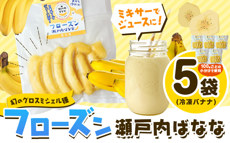 果物 フローズン 瀬戸内ばなな 皮ごと 食べれる 瀬戸内 ばなな 5袋 100g ×5 株式会社プランター バナナ 《30日以内に出荷予定(土日祝除く)》 青果物 冷凍バナナ フルーツ お菓子---P-02---