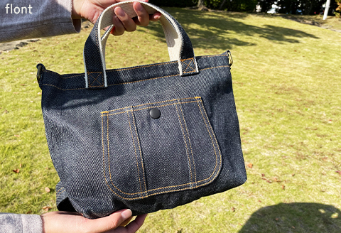 岡山　井原デニム　トートバッグ　デニムトートバッグ　インディゴ 井原デニムランチバッグ（インディゴ）: 井原市ANAのふるさと納税｜ANA