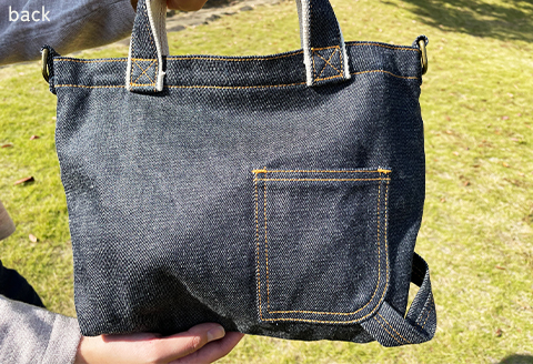 井原デニムランチバッグ（インディゴ）