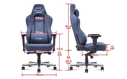 AKRacing Premium Denim（ヘッドレスト・ランバーサポート付き）エーケーレーシング ゲーミングチェア 2台セット