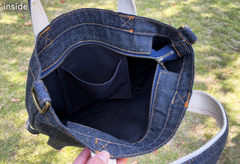 井原デニムランチバッグ（インディゴ）