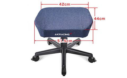 AKRacing Premium Denim＋AKRacing Footrest Denim（ヘッドレスト・ランバーサポート付き）