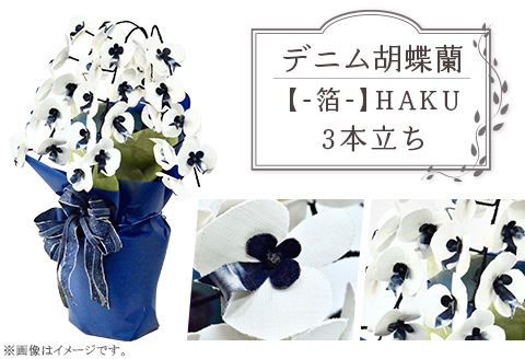 【デニム胡蝶蘭】 -箔- 3本立ち