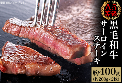 A5等級 黒毛和牛 サーロインステーキ 約400g（約200g×2枚）岡山県産