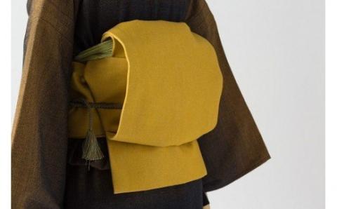 E-06　井原デニム着物帯 名古屋　・黄
