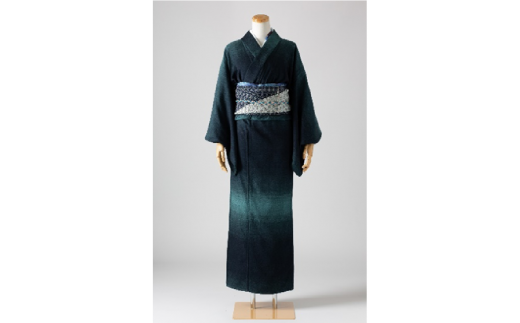 P-01　井原デニム着物　グラデブルー　サイズM