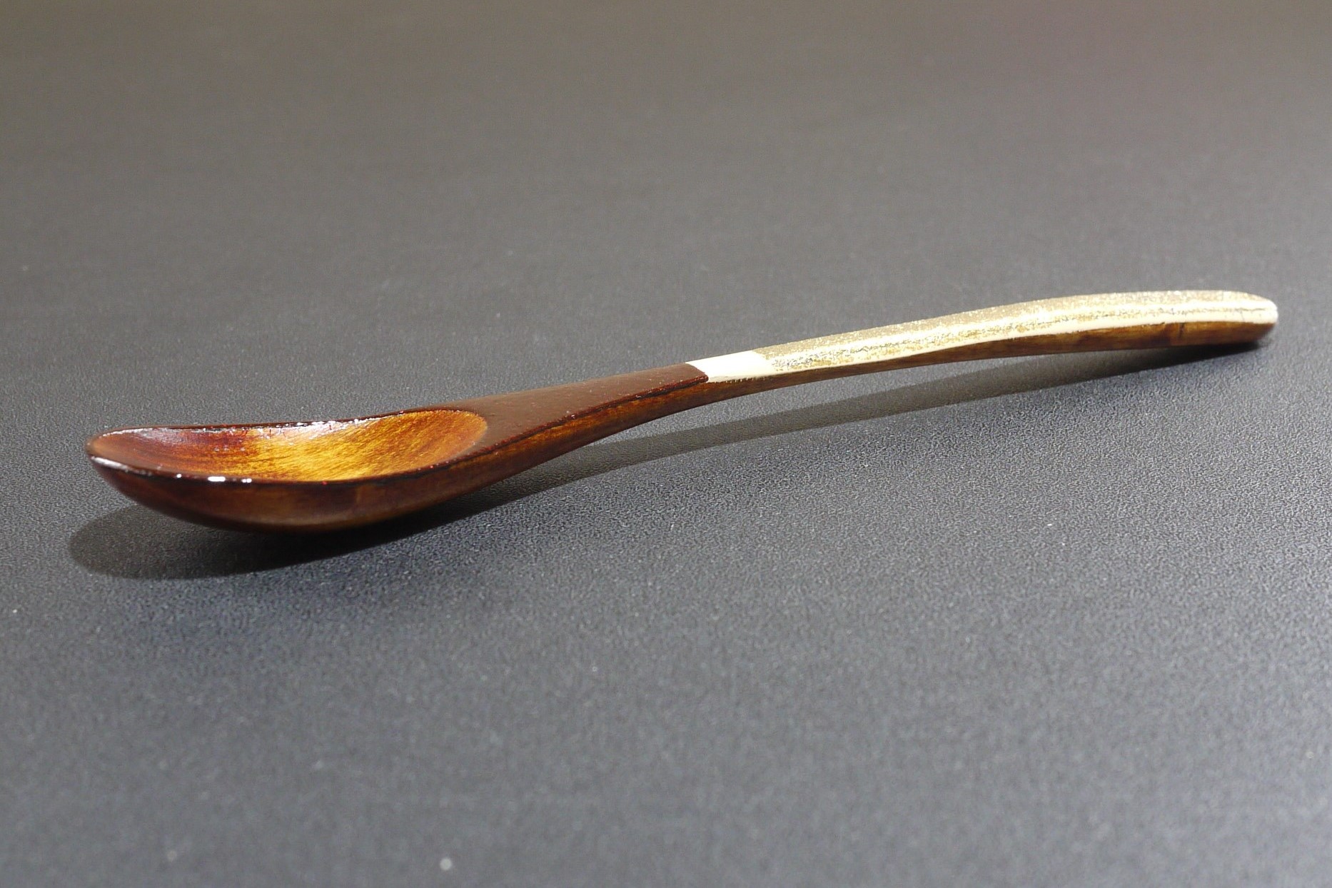 【漆工芸・黄薇彫】漆塗りティースプーン（錫の輝き）007-006