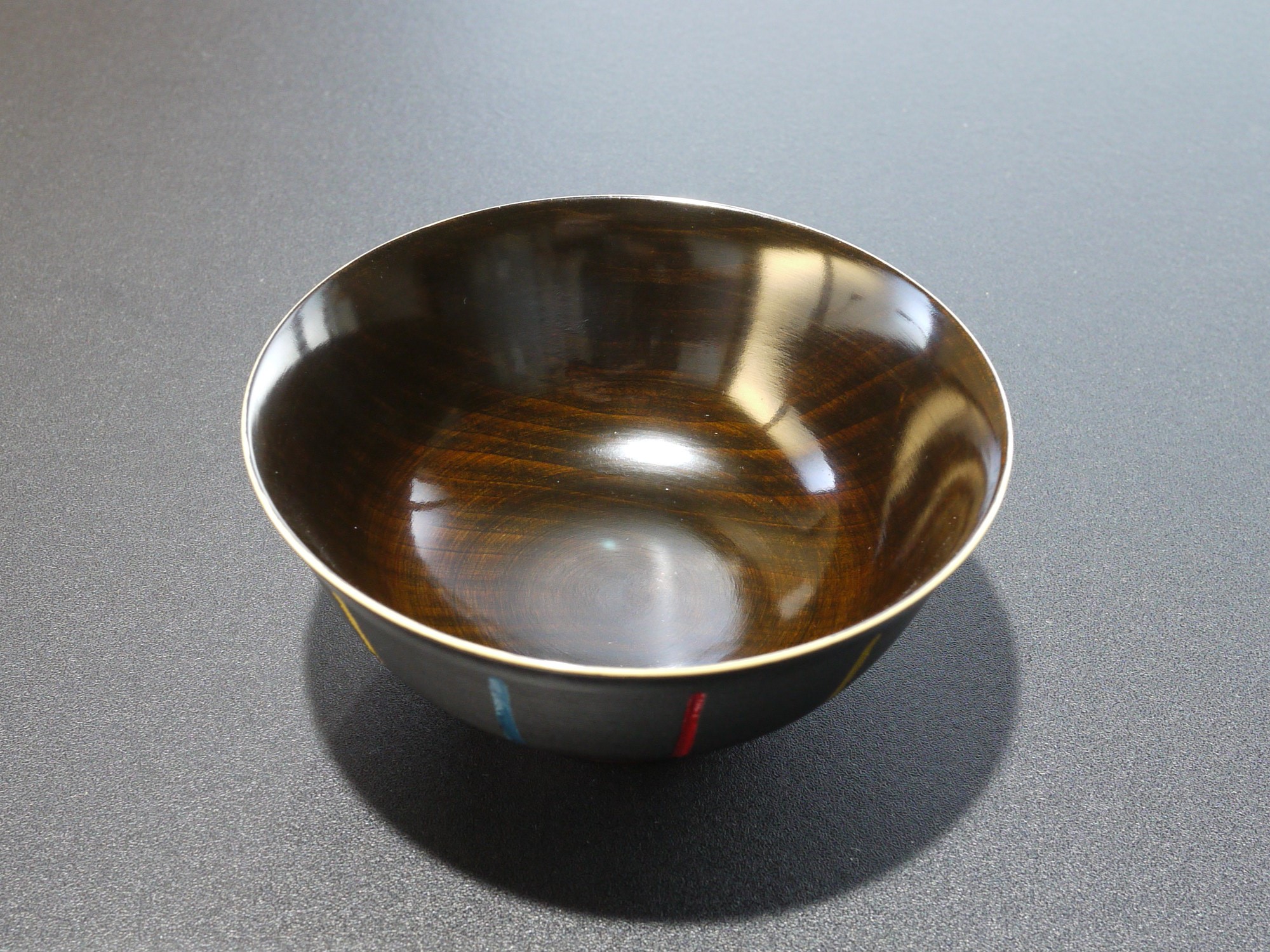 【漆工芸・黄薇彫】mini椀（十草柄）／黒027-006