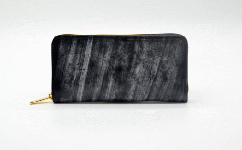 ブライドルレザー　ラウンドファスナー長財布（黒）160-001