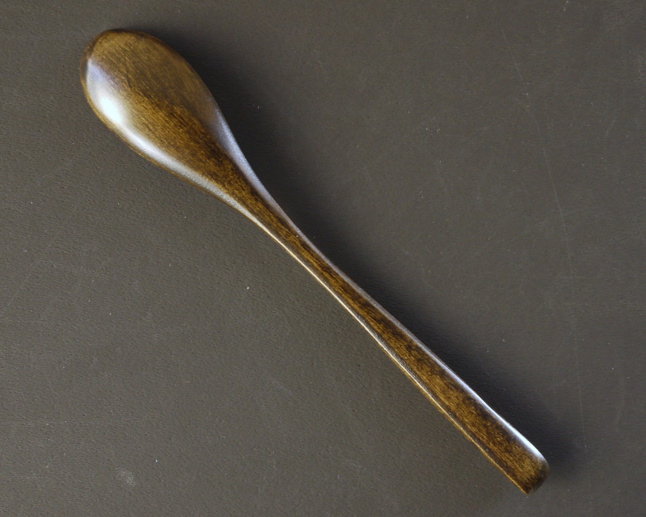 【漆工芸・黄薇彫】漆塗りティースプーン／黒・ブロンズ色006-021