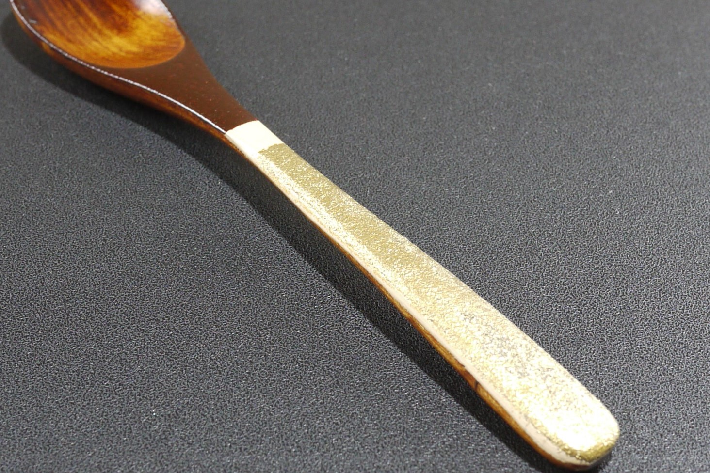【漆工芸・黄薇彫】漆塗りティースプーン（錫の輝き）007-006