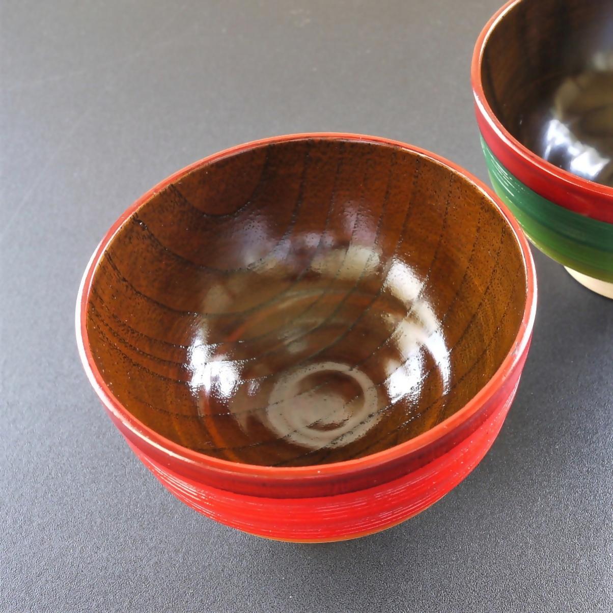 【漆工芸・黄薇彫】千筋椀／赤025-004