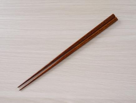 【漆工芸・黄薇彫】 漆塗り箸(拭漆)・1膳007-002
