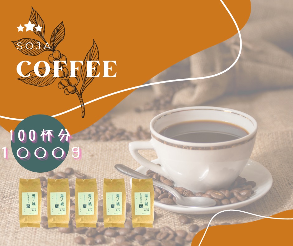 総社珈琲（鬼ノ城編）粉1000g【ドリップレシピ付き】010-056
