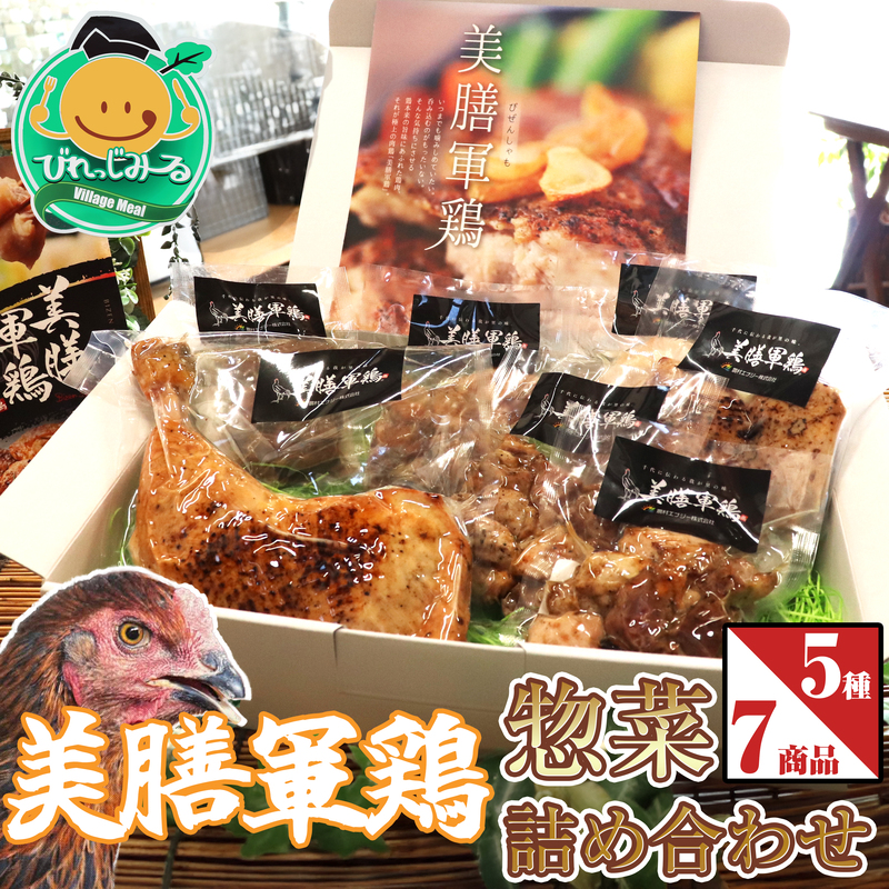 【美膳軍鶏総菜】特盛詰め合わせ（5種7商品）030-030