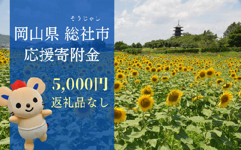 【返礼品なし応援寄附】岡山県総社市（5000円） 22-005-003