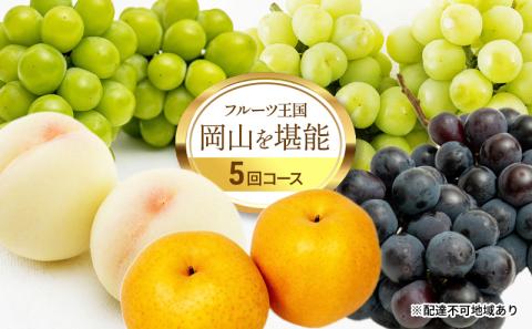 フルーツ 定期便 2026年 先行予約 フルーツ王国 岡山を堪能 5回コース 桃 もも 葡萄 ぶどう 梨 なし岡山県産 国産 果物 セット ギフト
