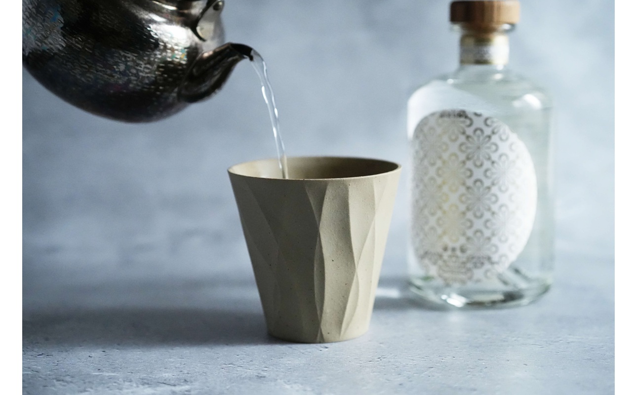 TIME ロックグラス Ivory white【 地球にやさしい 再生素材 スタイリッシュなデザイン 陶器 】 Ivory white 単品