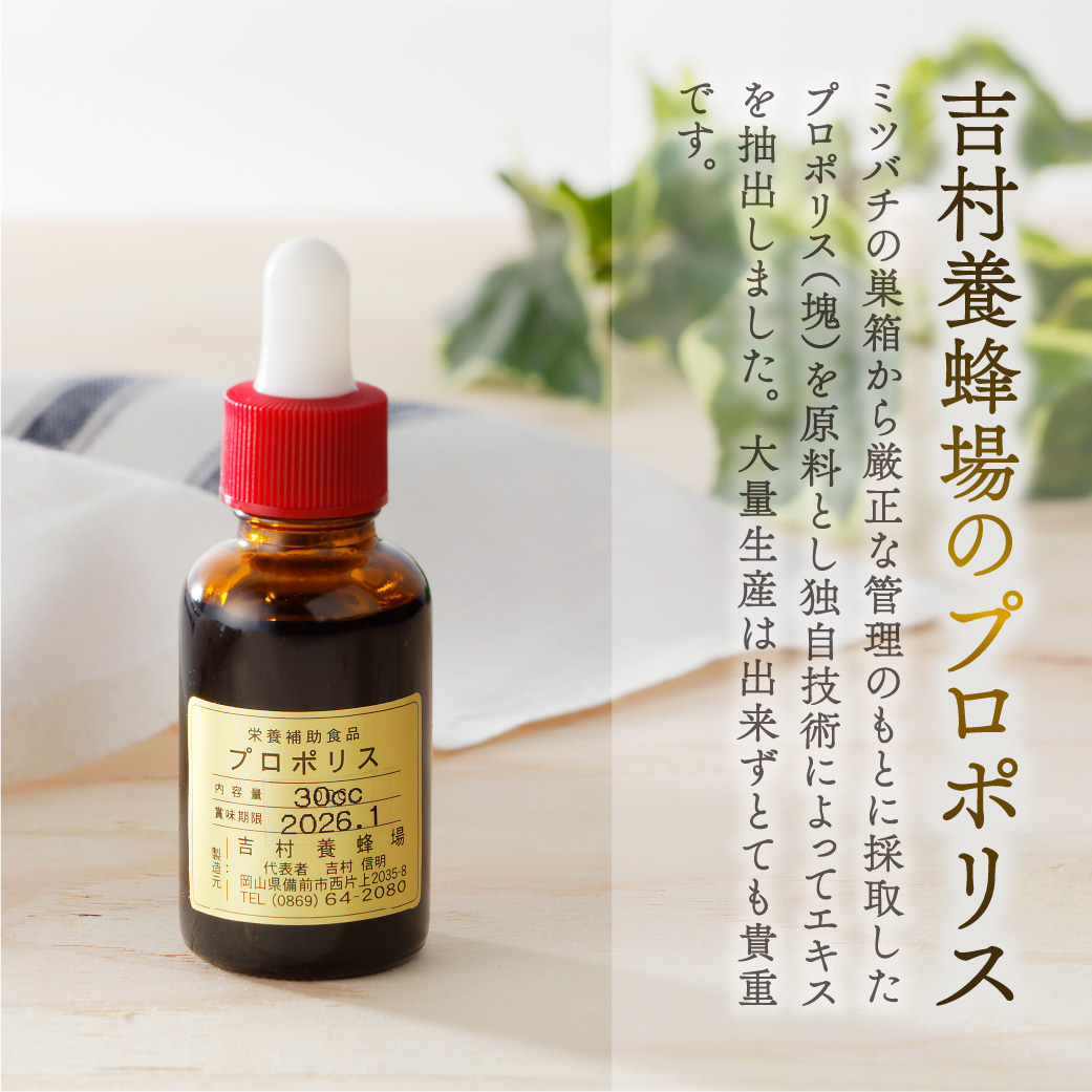 令和7年採取 純粋蜂蜜 液体 プロポリス30cc