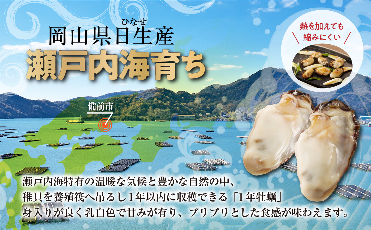 牡蠣 冷凍 むき身 1kg 備前市日生産  【 2025年発送 急速凍結牡蠣 一年牡蠣 国産 加熱調理用 牡蠣アヒージョ 牡蠣ご飯 カキフライ 海鮮鍋  全国牡蠣-1グランプリ豊洲2024 加熱部門初代グランプリ受賞！ 】 1kg