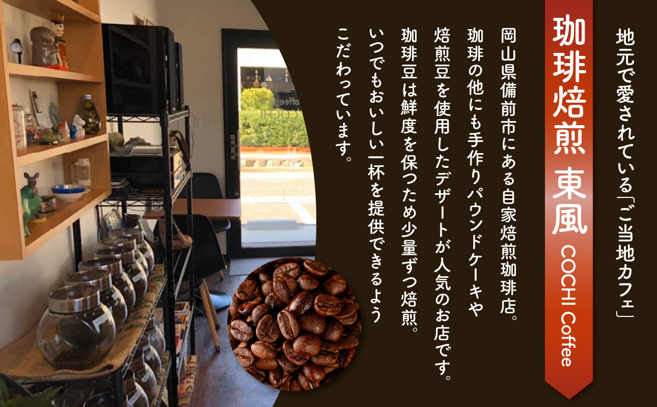 自家焙煎　東風（こち）コーヒー豆3点セット