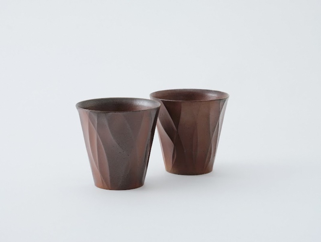 TIME ロックグラス 登り窯ペアセット【 地球にやさしい 再生素材 登り窯 セット ペア 陶器 】 登り窯 ペア