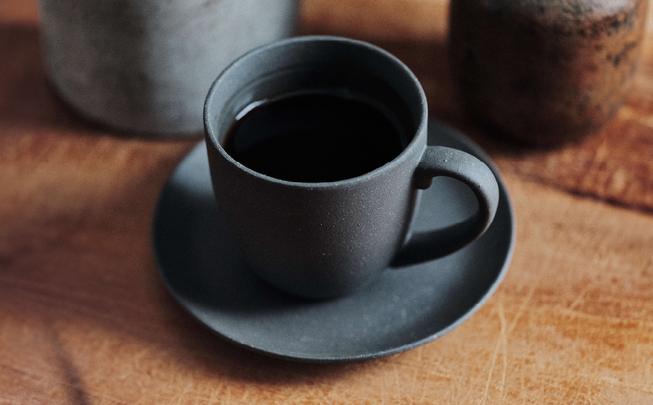 GOOD MORNING　マグカップ200＆プレートセット（gray）【 再生素材 地球にやさしいマグカップ プレートセット 】 gray 単品　プレートセット