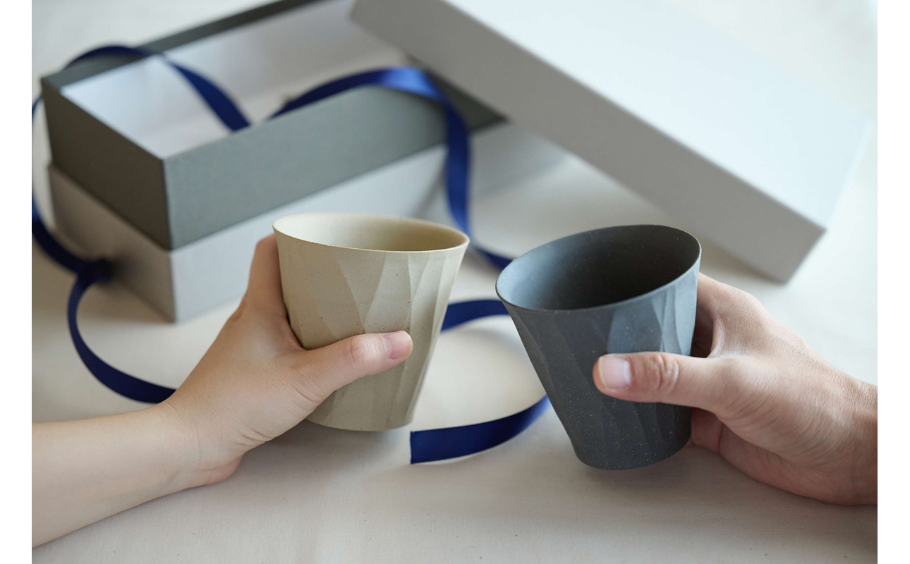 TIME ロックグラス Ivory white【 地球にやさしい 再生素材 スタイリッシュなデザイン 陶器 】 Ivory white 単品