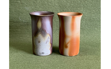 備前焼　ペアビール呑