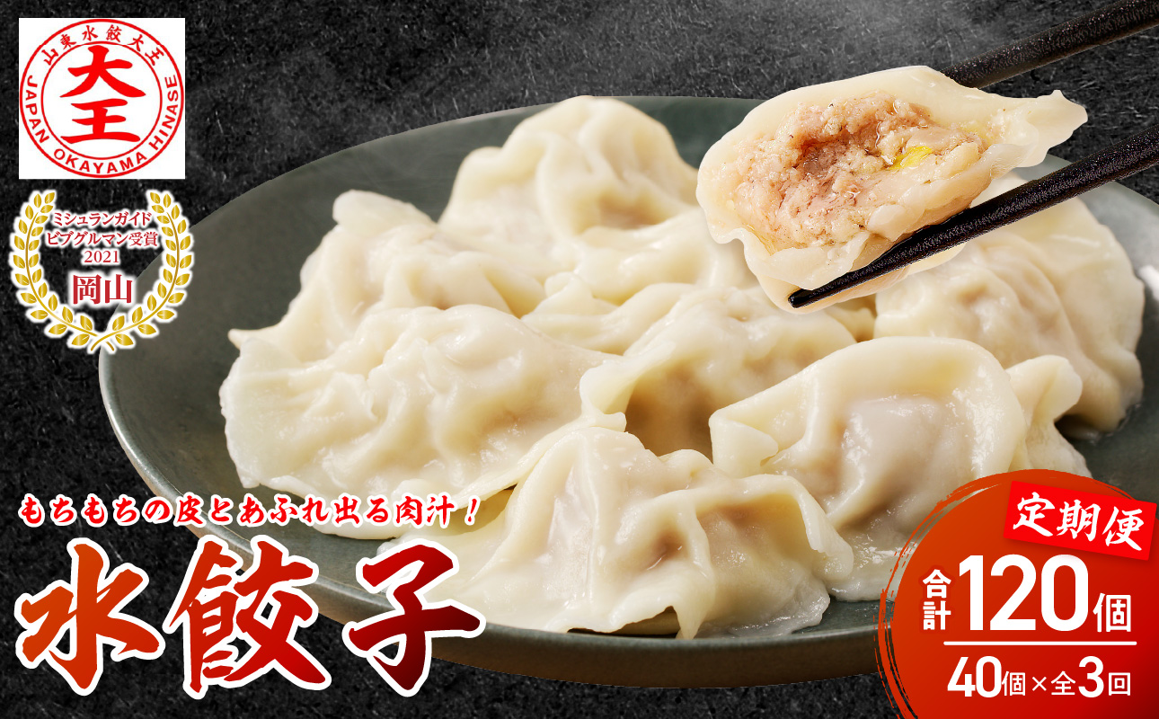 餃子 水餃子 定期便 3回発送 40個 ミシュラン 山東水餃大王 水餃子40個　✕　定期便3回