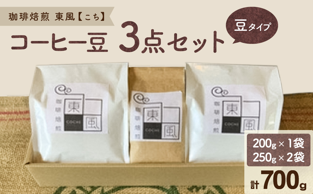 自家焙煎　東風（こち）コーヒー豆3点セット