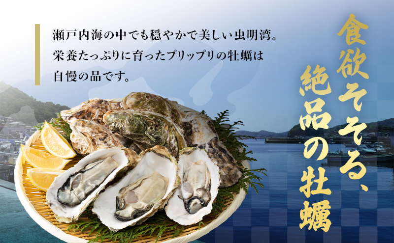 牡蠣 2026年 先行予約 殻付き牡蠣  一斗缶 （ 大つぶ 約70個～80個）  山銀商店 瀬戸内海虫明湾産 生牡蠣 かき 魚介類 カキ 軍手 ナイフ付き 加熱調理用