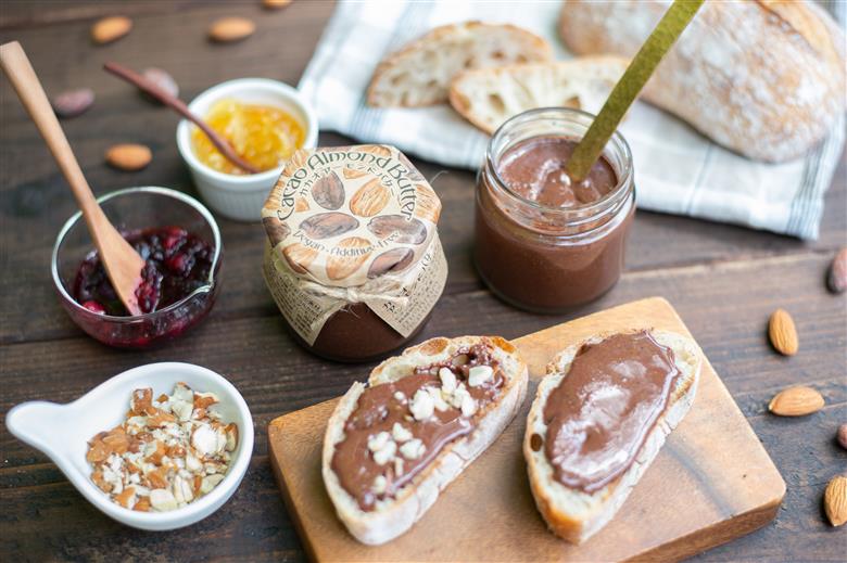 カカオアーモンドバター 2個(各120g) マンマナチュラルズ オリジナル商品 manma naturals 瀬戸内市 スプレッド バター カカオ アーモンド 料理 スイーツ アレンジ まんま マンマ