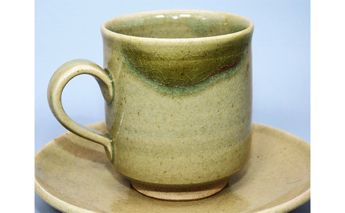 虫明焼 コーヒーカップ＆ソーサー（曙窯 作）