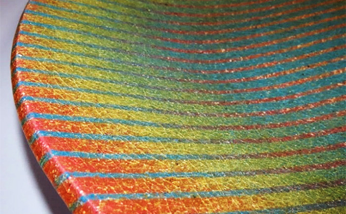 虫明焼 灰釉荒土彩色象嵌大皿（黒井千左 作）