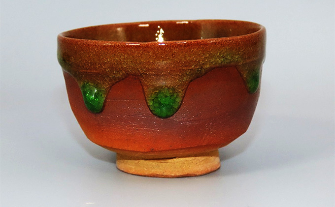 虫明焼 灰釉彩貫入ぐい呑 黄緑（黒井博史 作）