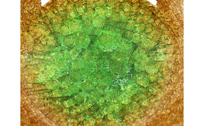 虫明焼 灰釉彩貫入盃 黄緑（黒井博史 作）